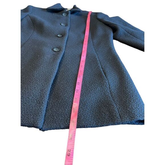 Talbots petite 100% wool black blazer coat button up collar size 6 career work - Picture 5 of 9